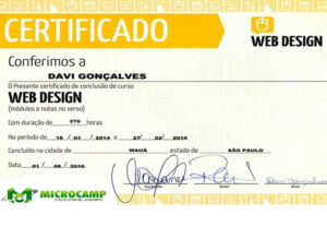 Imagem de um Certificado Web Design Developer